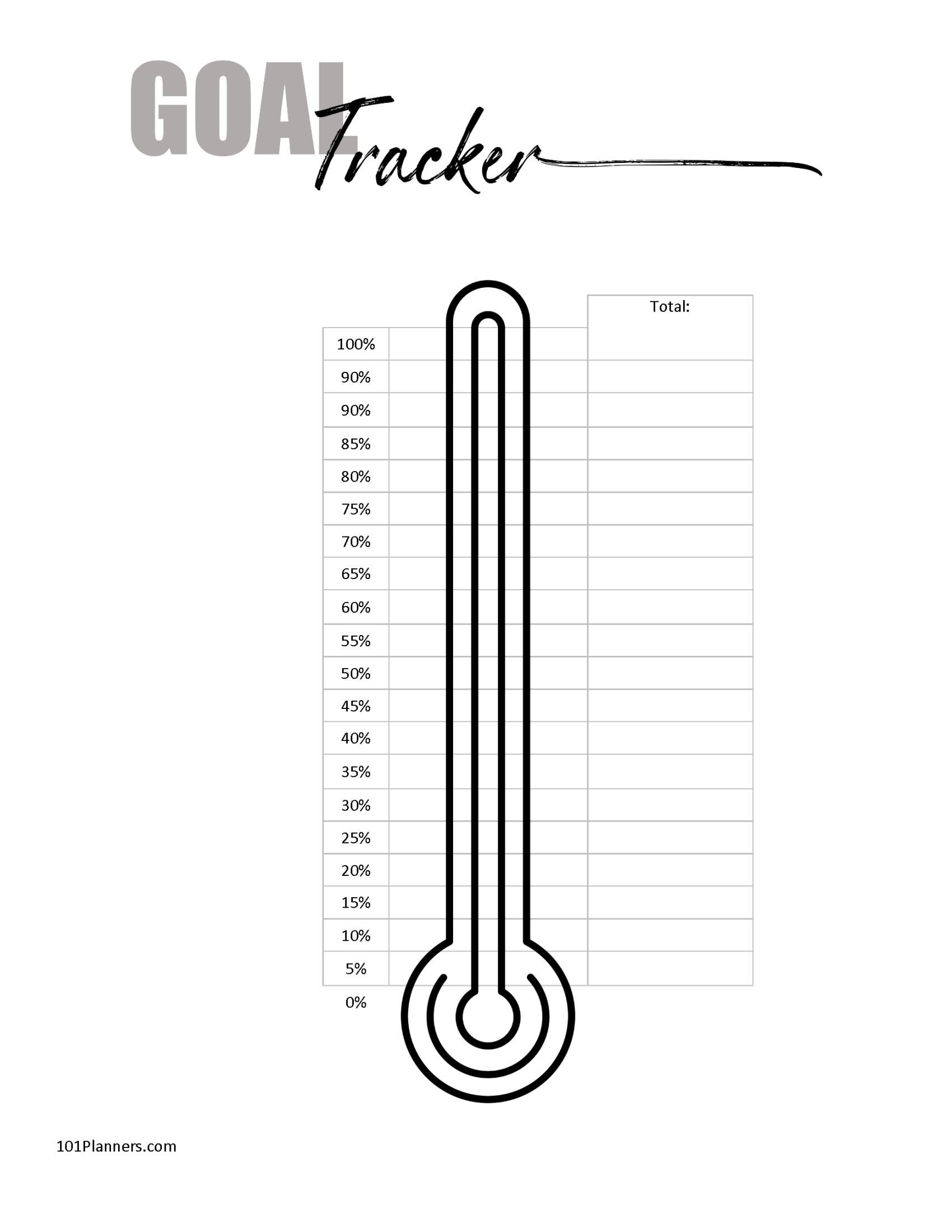 Free printable goal tracker Many options and designs